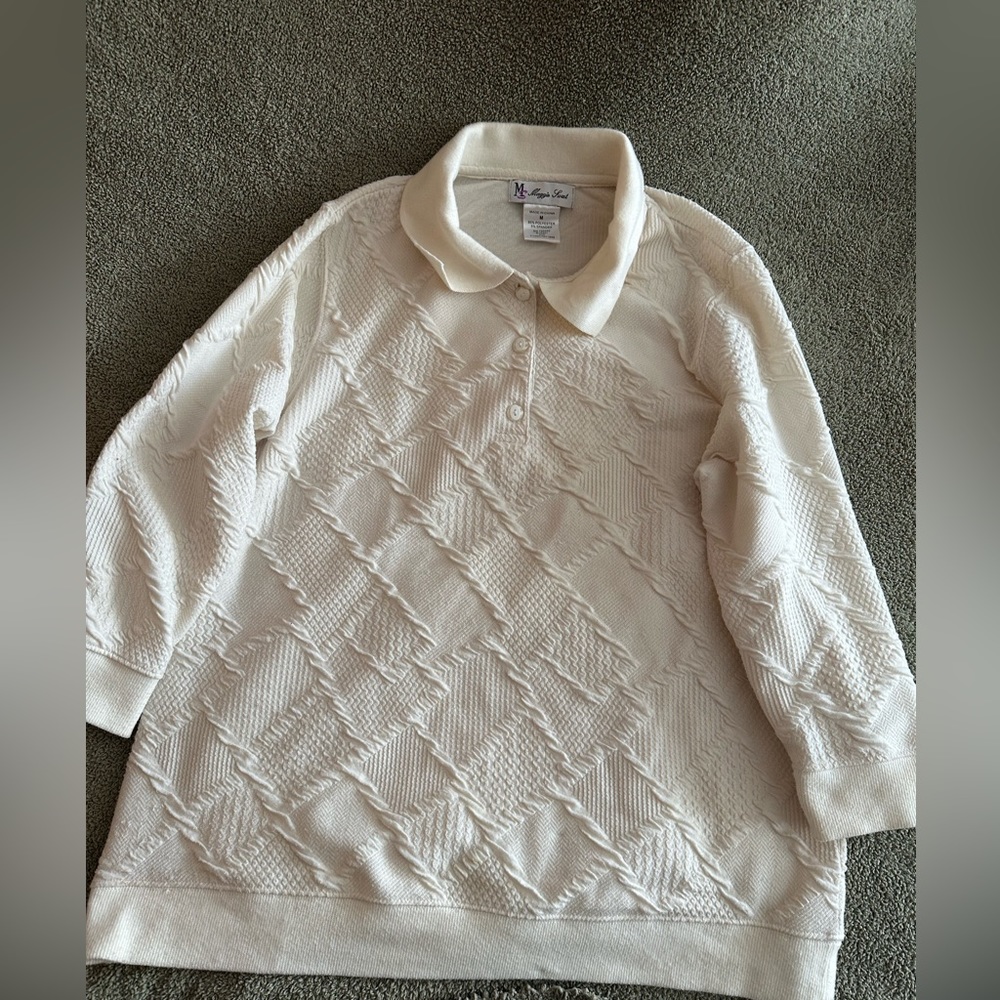 Vintage Maggie Sweet Knitted Sweater Cream Medium
